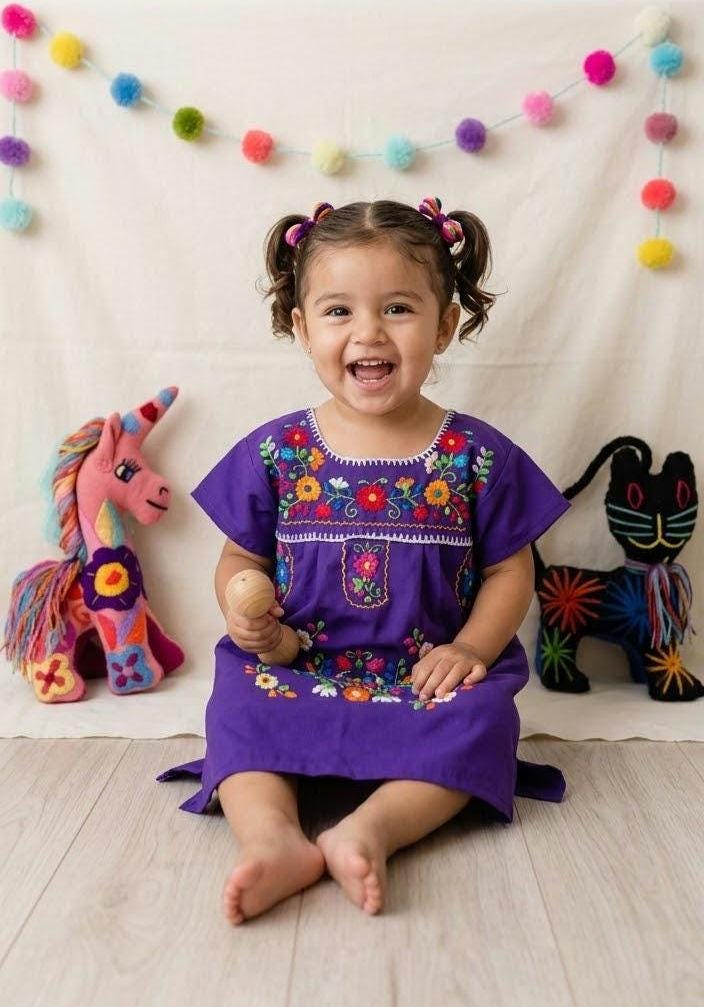 Mexican dresses for girls/Mexican Embroidered girl dress/Cinco de Mayo/Mexican party dress/Toddler Mexican dress/Size 6 to 12 months