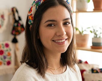 Diadema Mexicana Bordada/Diadema Trenzada Floral/Diadema Artesanal/Diadema Bordada