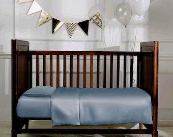 Mulberry Silk Fitted Crib Sheet, Hypoallergenic Baby Bedding, USA Made