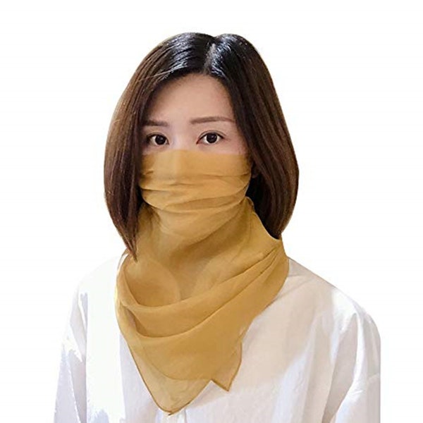 ROSEWARD 100% Mulberry Silk Face Mask Fashion Scarf Women Bandana Neck Gaiter Breathable-Orange