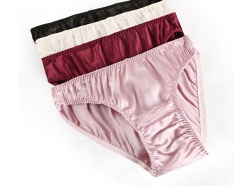 100% 22 Momme Mulberry Silk Hipster Panties for Women Made in USA, Real Silk Underwear, Pure Silk Undies, Breathable, Hypoallergic