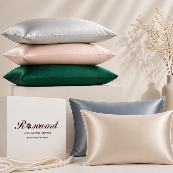 100% Mulberry Silk Pillowcase Handmade in USA, 22 Momme, Zipper/Envelope Closure, Custom Size Available
