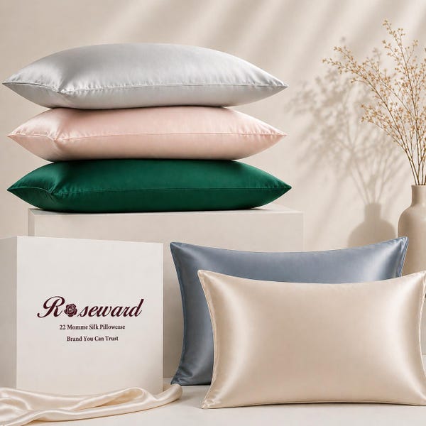 Funda de almohada 100 % seda morera, hecha a mano en EE. UU., 22 momme, cierre de cremallera/sobre, tamaño personalizado disponible.