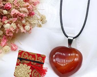 Carnelian Crystal Necklace for Women Heart Shape Gemstone Chakra Healing Stones Genuine Moldavite Crystal Pendant Spiritual Jewelry