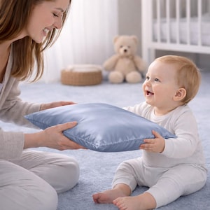 Organic Small Silk Pillow Cases with Zipper, 10"x13" Mini Pillow Cases for Baby Pillows, Hypoallergenic Pillowcases for Toddler Boys & Girls