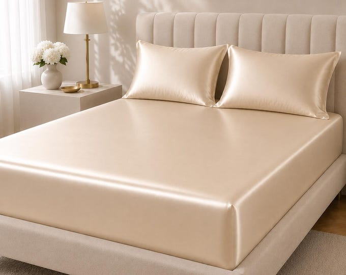 Mulberry Silk Fitted Sheet, 22 Momme, Deep Pocket, Made in USA