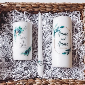 Custom Wedding Unity Candle Set | Bridal Shower Gift | Groom Gift | Bachelorette Party Gift | Anniversary Gift | Engagement Gift