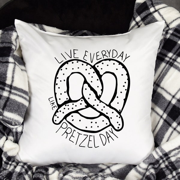 The Office It’s Pretzel Day Pillow Case | Living Room Decor | Housewarming Gift | Funny TV Show Gift | Black and White Gift