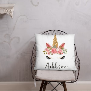 Personalized Unicorn Accent Pillow
