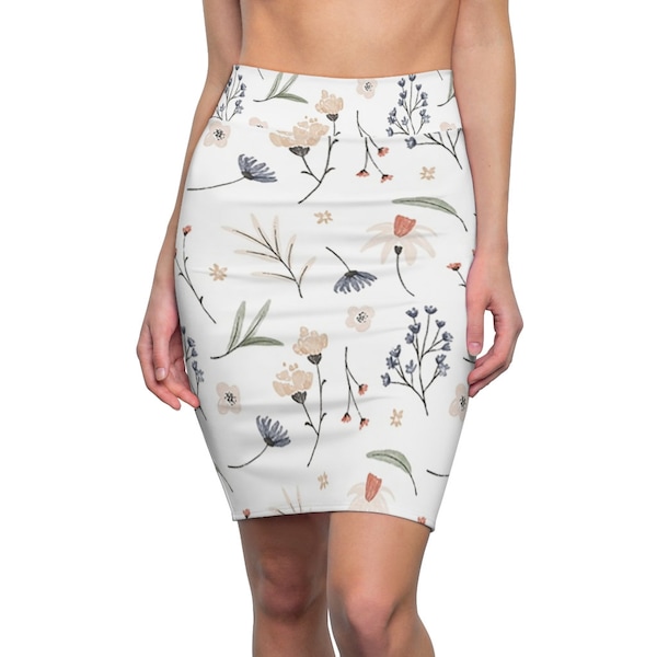 Floral Print Women's Pencil Skirt