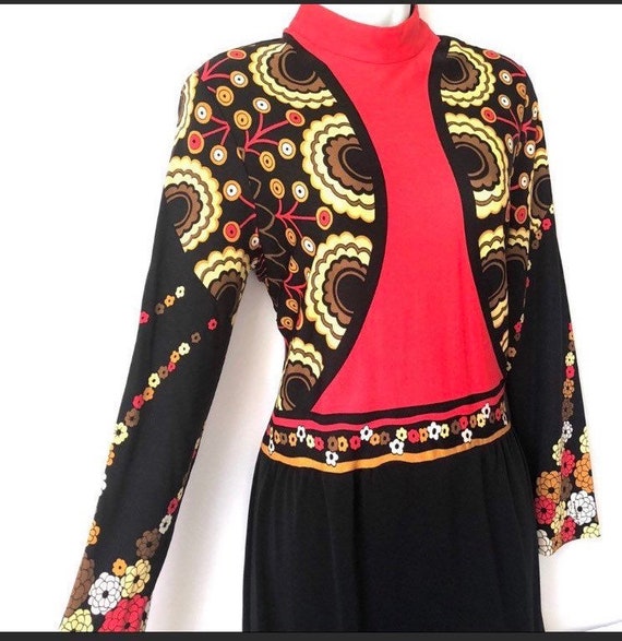 Vintage Paganne Couture 70’s Disco Retro Maxi Dres