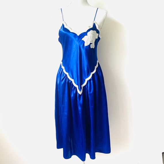 Vintage Victoria’s Secret Royal Blue Floral Slip T