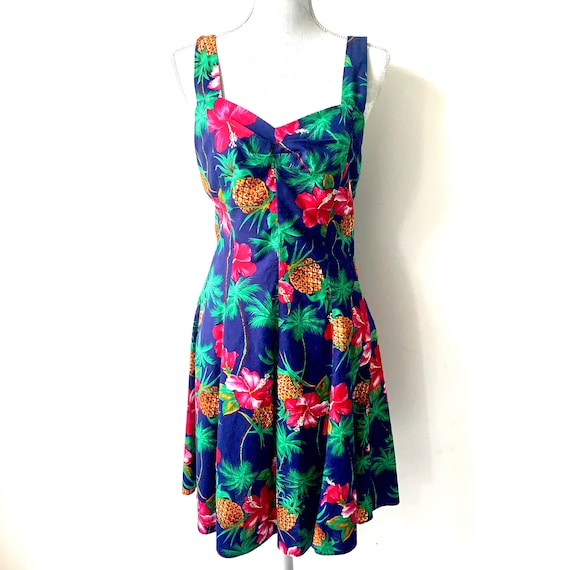 Vintage 80’s Hawaiian Tropical Floral Pineapple Co