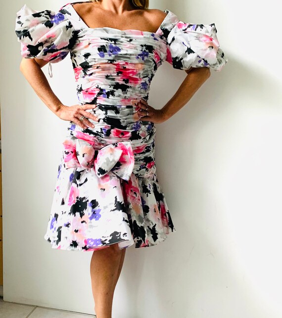 Vintage 1980’s Victor Costa Floral Retro Prom Part
