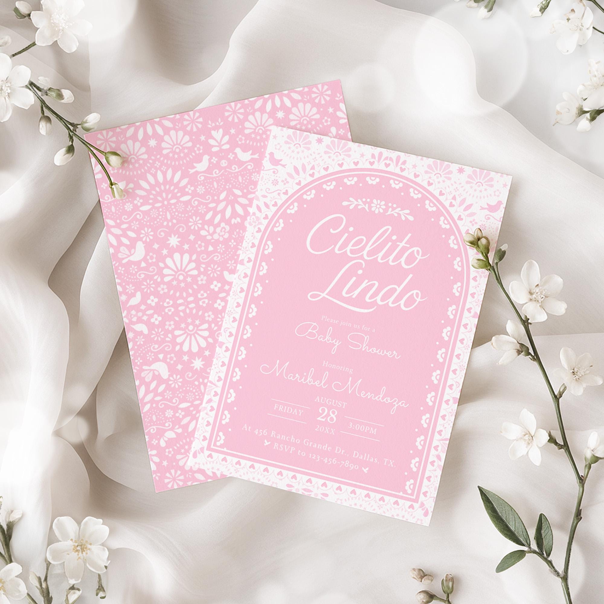Baby Pink Cielito Lindo Baby Shower Papel Picado Invitation for Girl,  Talavera Style Mexican Theme Party, Editable Printable Download | CL02 -  Etsy, image size:2000x2000