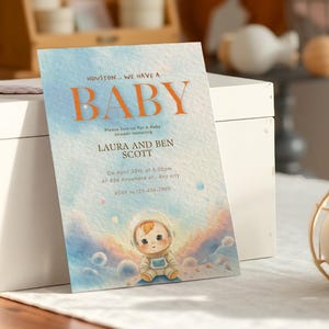 Customizable Baby Astronaut Baby Shower Invitation, DIY Digital Download, Space Theme, Editable Digital Download, Instant Access