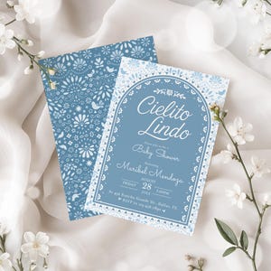Cielito Lindo Baby Shower Talavera Style Invitation, Papel Picado Mexican Theme, Editable Digital Download, Printable Invite | CL01