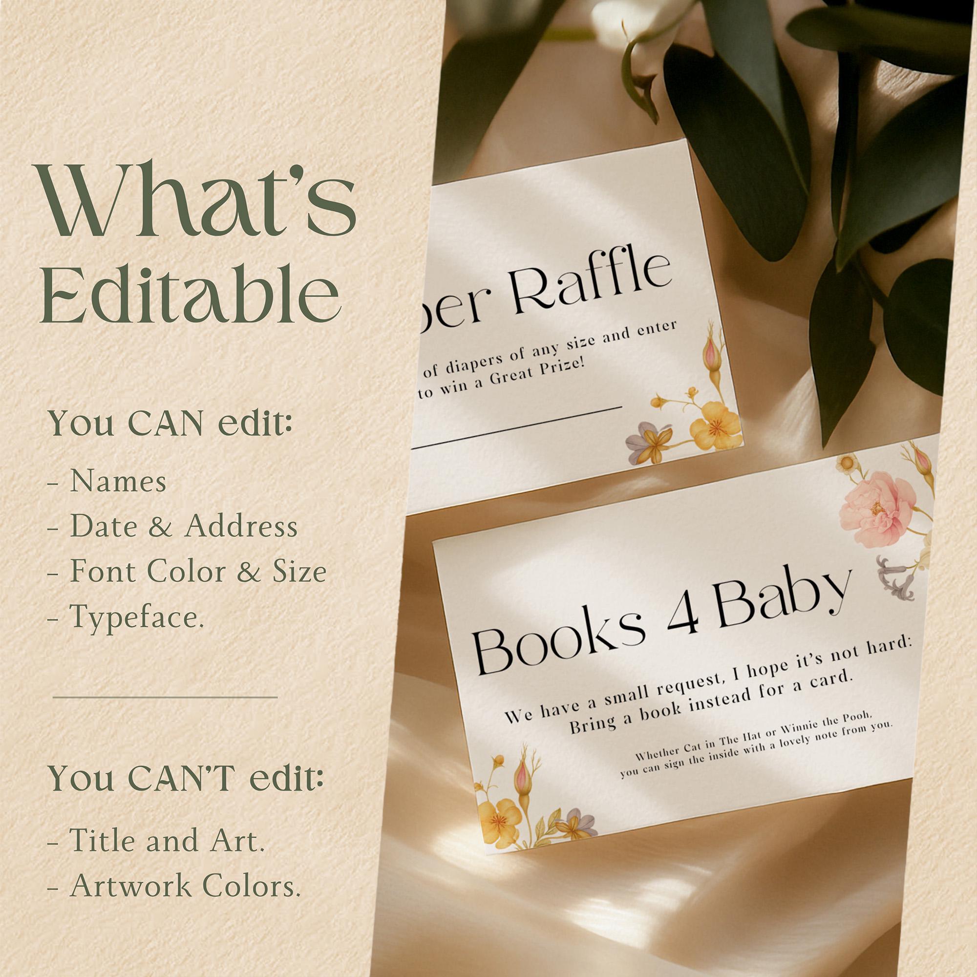 Boho Baby in Bloom Baby Shower Diaper Raffle Tickets, Fall Wildflower ...