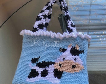 Crochet Cow Mini Purse!