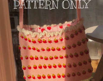 Strawberries and Cream Tote Crochet Pattern