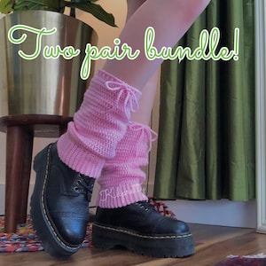 2 PAIR BUNDLE of Bonnie Crochet Leg Warmers!