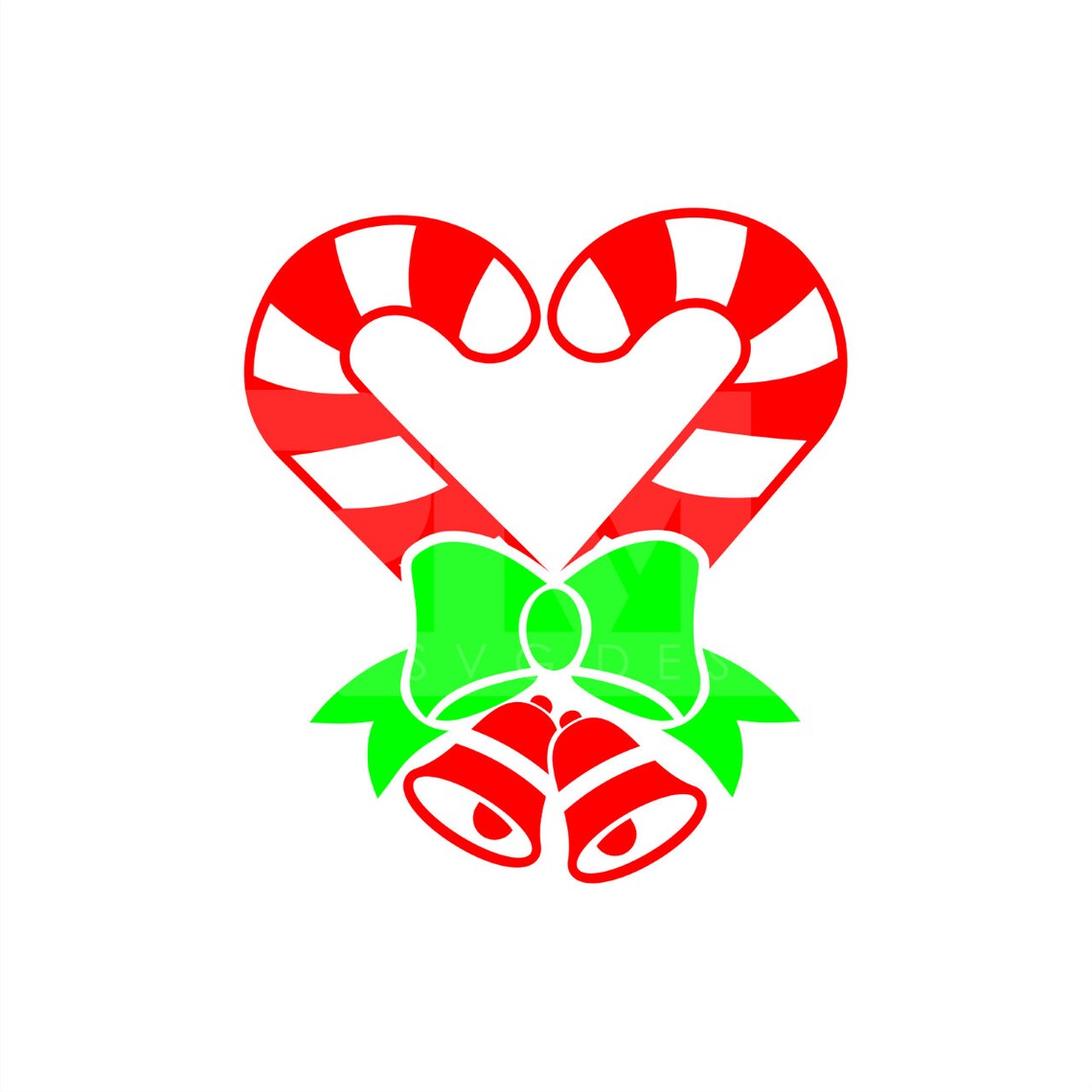 Candy Cane Heart SVG Cut File sVG EPS PNG and dxf Cricut Etsy