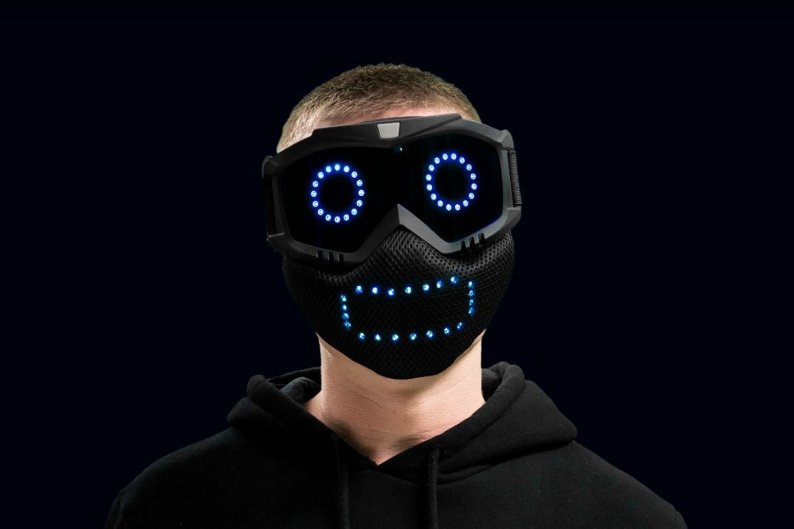 Qudi маска. Led маска. Маска со светодиодами. Электронная маска с эмоциями.