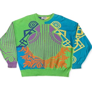 Vintage Gianni Versace Knitted Sweater Colourful