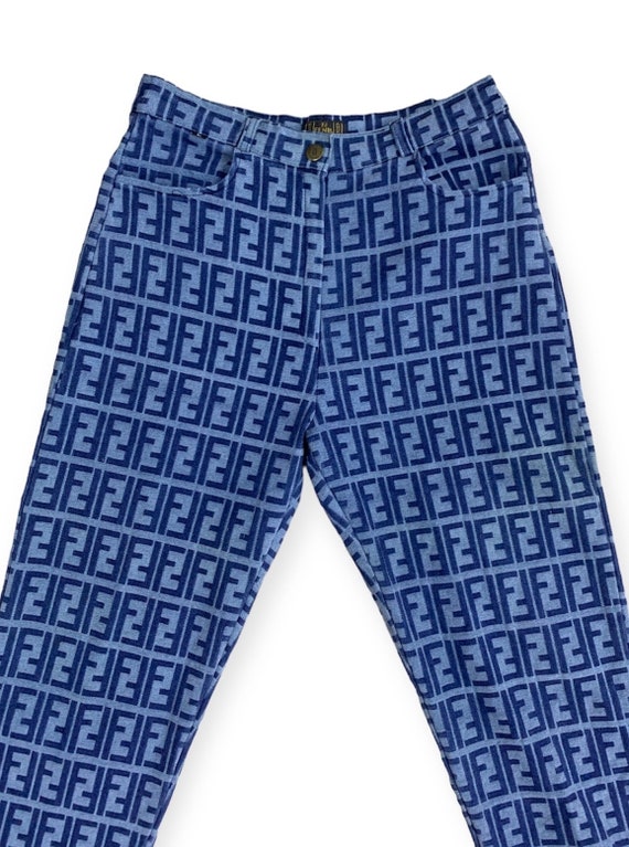 パンツ Vintage FENDI Zucca Pants Denim 27 Vintage Fendi Zucca Gilmar in Blue Jeans - Etsy