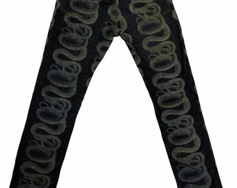 Hysteric Glamour Snake Print Denim - Etsy Canada