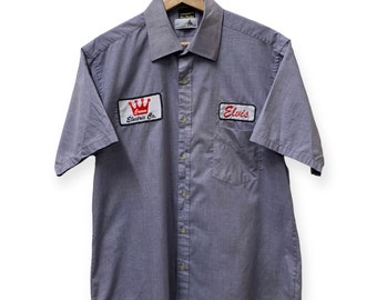 Vintage Big Mac Hickory Striped Zipper Zip Work Shirt 70s Workwear