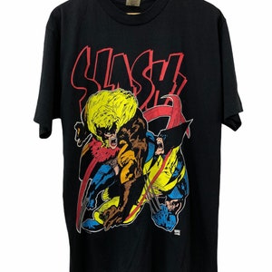 Vintage '94 Marvel Xmen Wolverine Vs Sabretooth-t-shirt