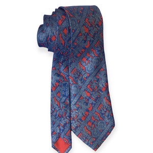 Vintage Hermes Silk Neck Tie Aztec Motif
