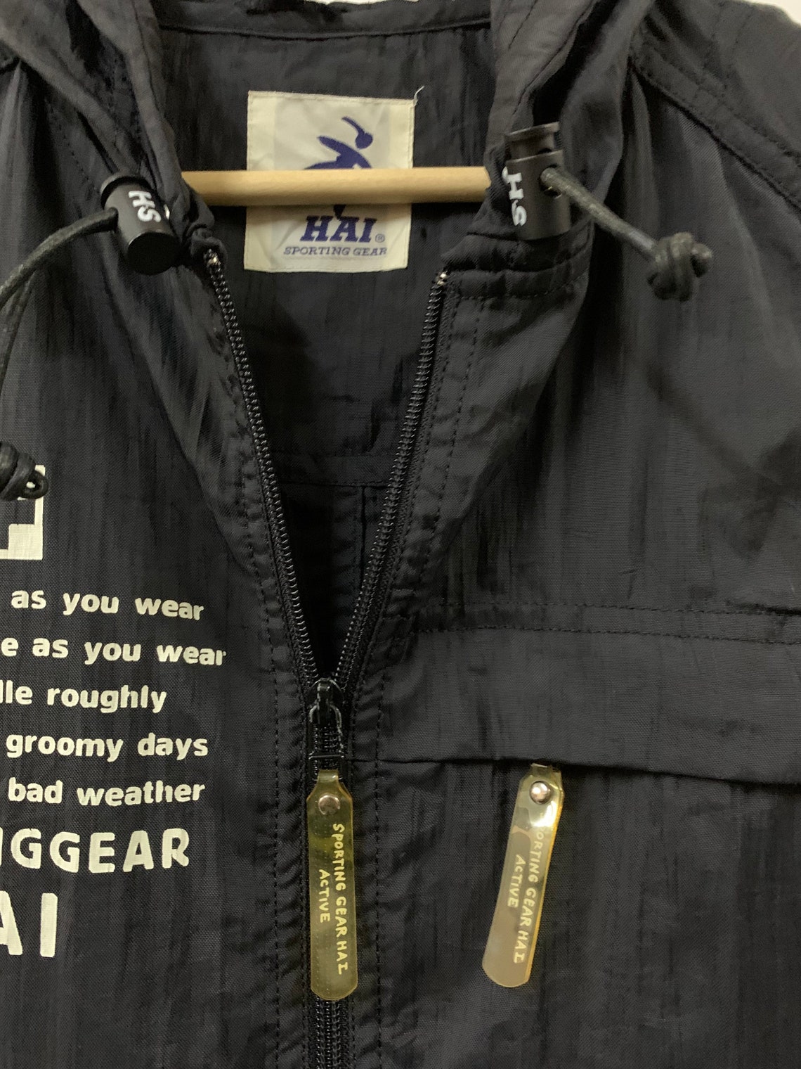 Vintage Hai Sporting Gear Hooded Nylon Vest - Etsy