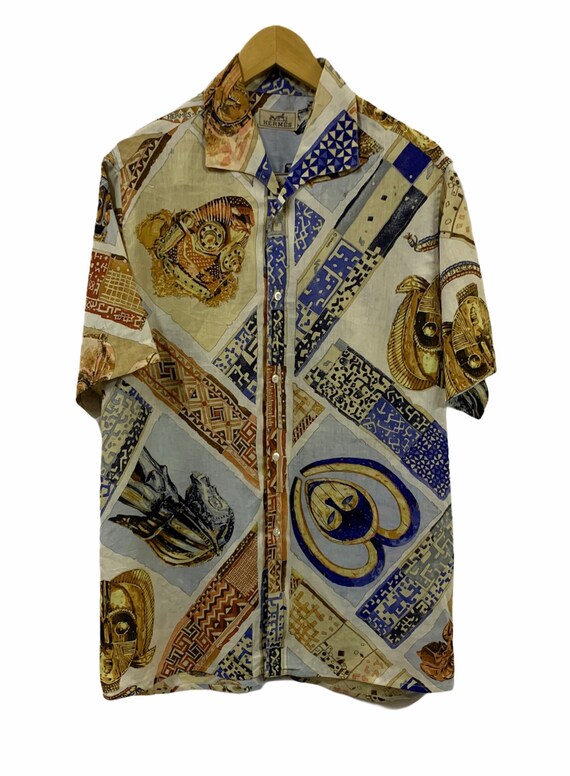 Vintage Hermes Printed Linen Shirt - image 1