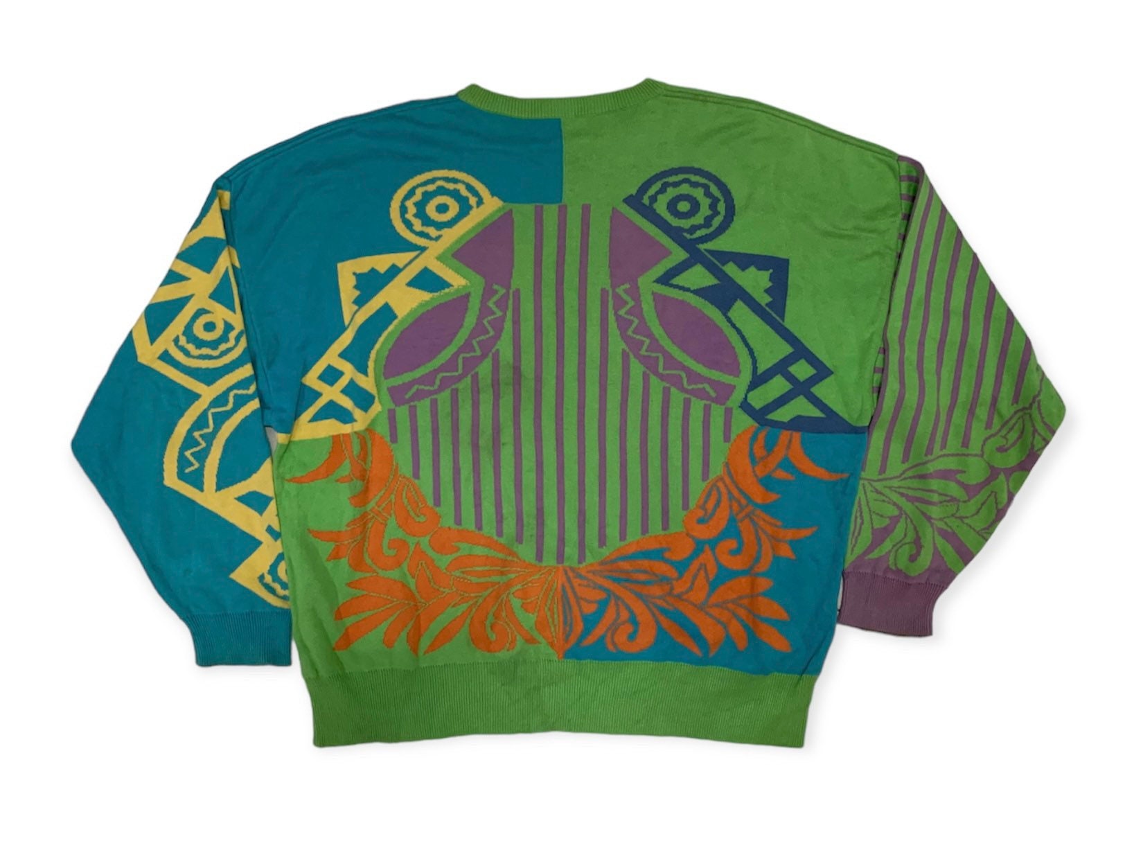 新古品 90sイタリア製 GIANNI VERSACE コットン セーター 54 Vintage Gianni Versace Knitted Sweater Colourful - Etsy