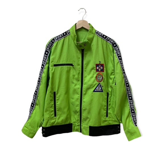 Jean Charles De Castelbajac Neon Green Racing Jacket Etsy