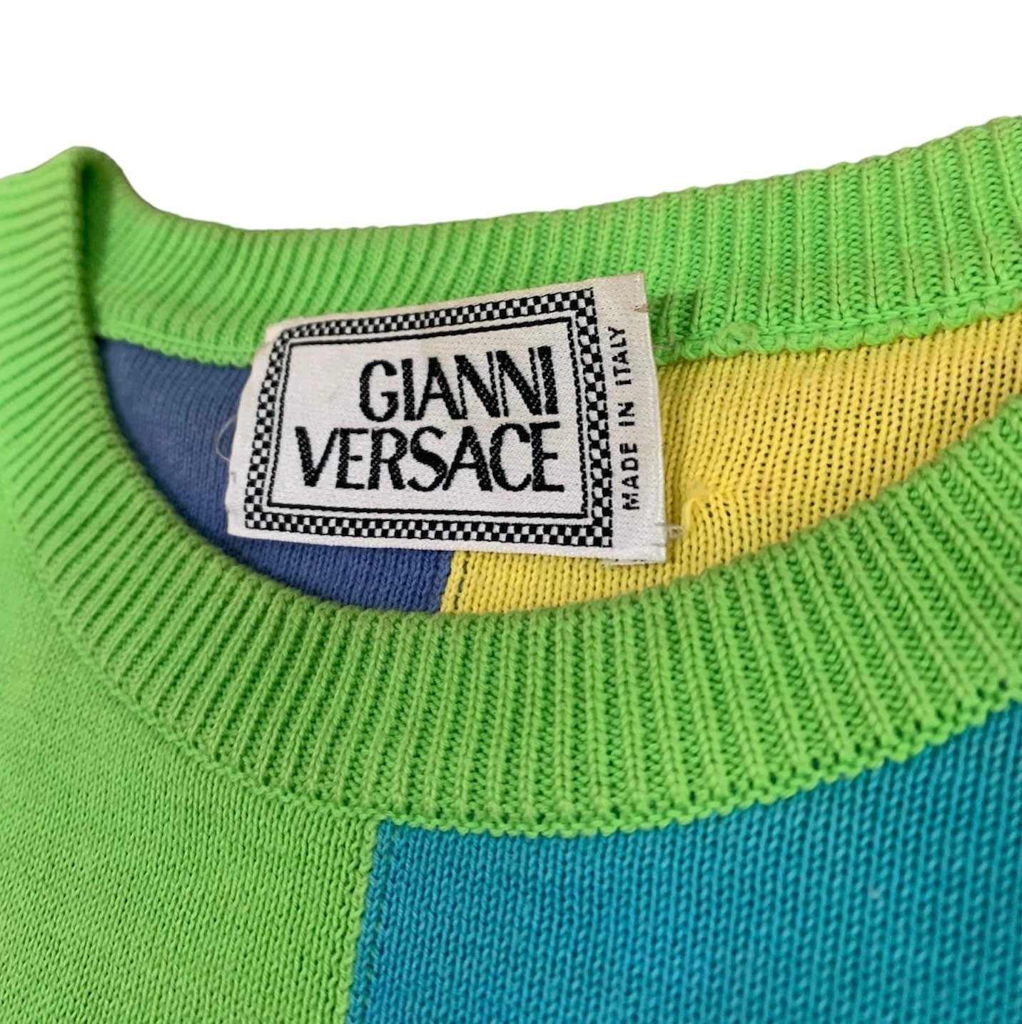 Vintage Gianni Versace Knitted Sweater Colourful - Etsy