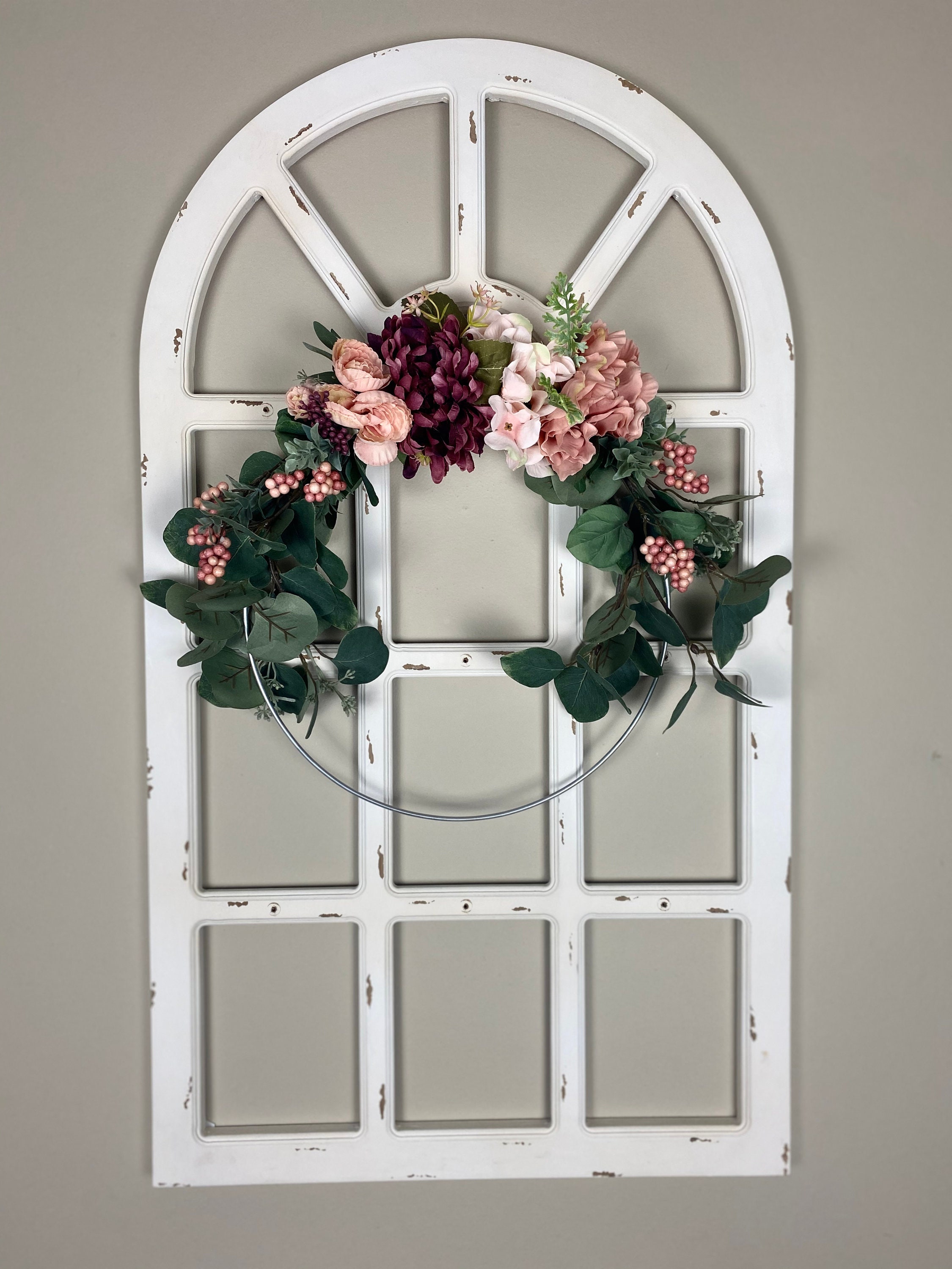 Modern Spring Hoop Wreath - Soft Pink, Lavender, Green