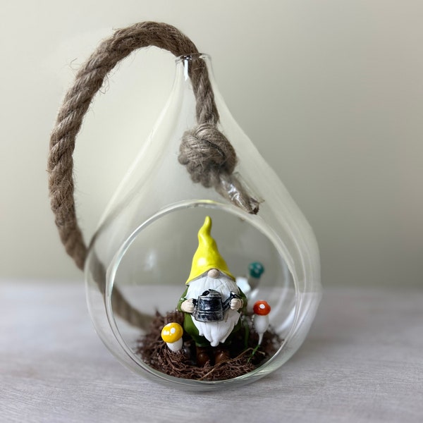 Yellow Gnome Terrarium - Sunny Garden Escape