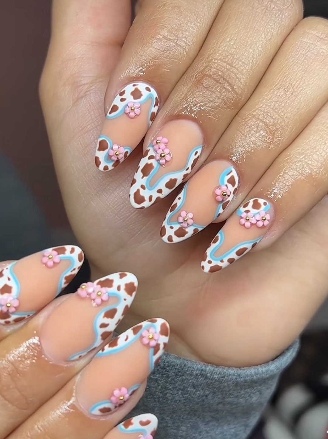 Western Almond Press on Nails - Etsy