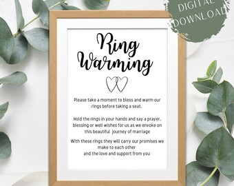 Ring Warming Sign, Digital File, Wedding Sign, Ring Sign, Printable Wedding Sign, Modern Wedding, Wedding Ceremony Sinage