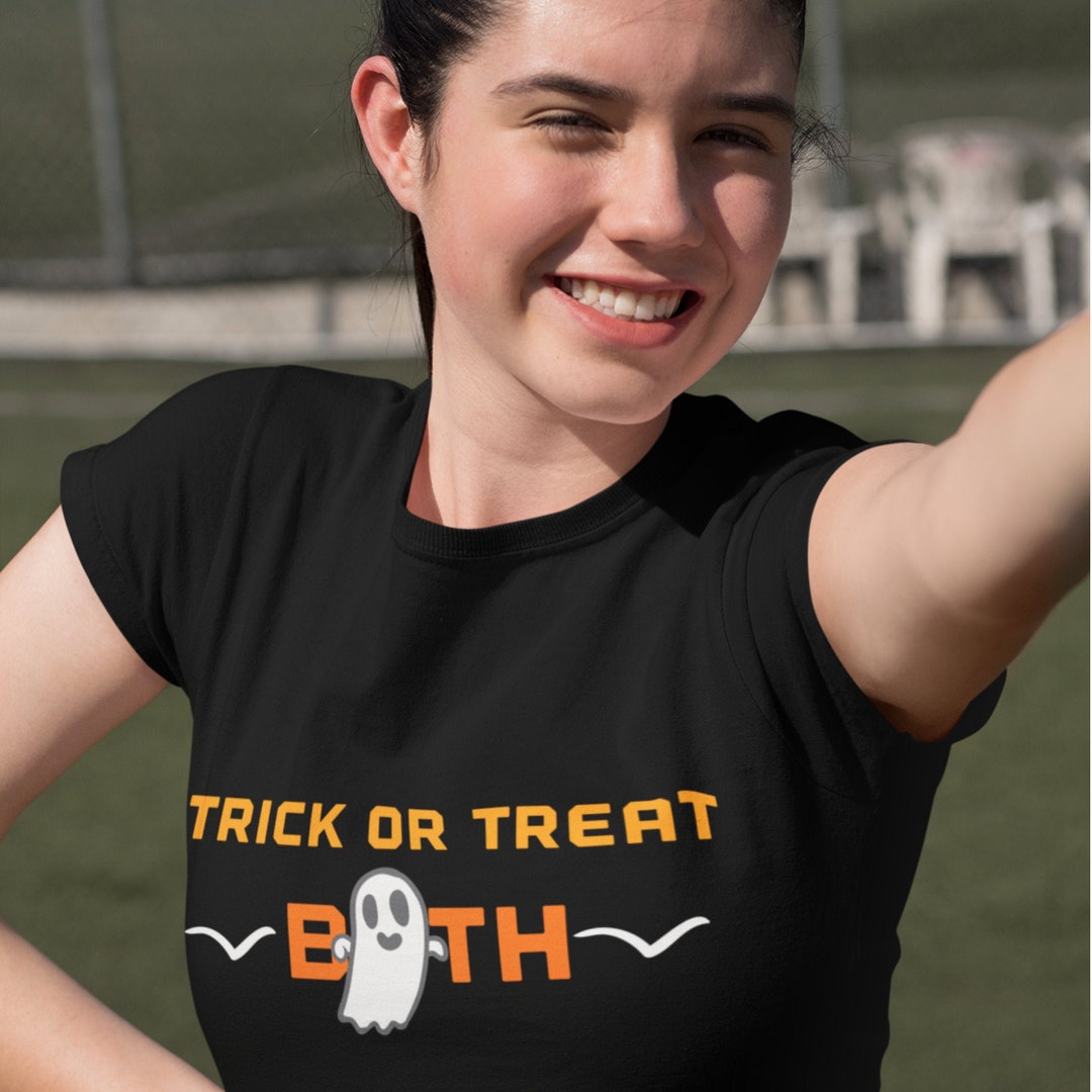 Trick or Treat Both Tshirt for Halloween Ghost Tshirt Etsy
