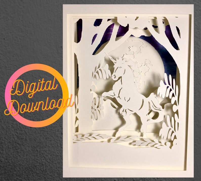 Download Unicorn 3D layered paper cut template light box SVG ...