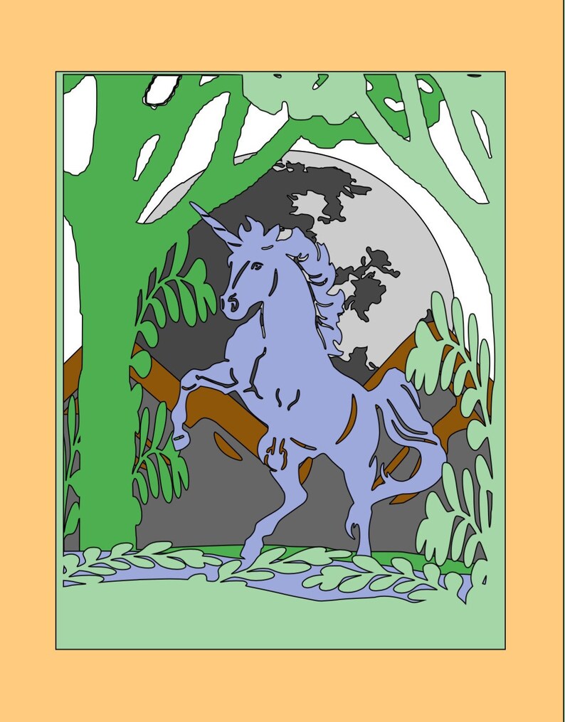 Download Unicorn 3D layered paper cut template light box SVG ...