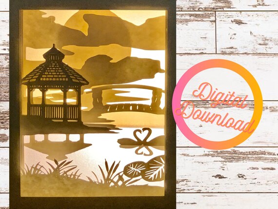 Download Lake Side Inspired 3d Layered Paper Cut Template Light Box Svg Etsy