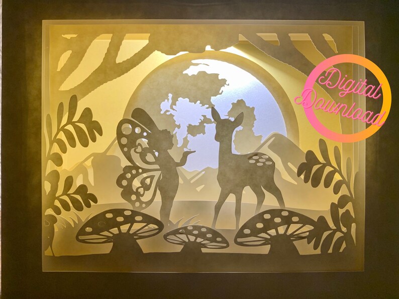 Download Fairy garden 3D layered paper cut template light box SVG ...