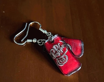 Doctor Cola Soda Can Inspired Dangly Colorful Earrings