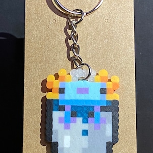 Minecraft Inspired Axolotl Perler Bead Keychain image 5