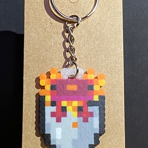 Minecraft Inspired Axolotl Perler Bead Keychain image 8